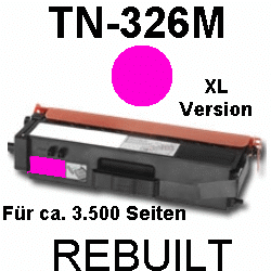 Toner-Patrone rebuilt Brother (TN-326M) Magenta MFC L-8600CDW/8650CDW/8850CDW, DCP L-8400CDN/8450CDN, HL L-8250CDN/8300Series/8350CDW/8350CDWT Toner-Patrone rebuilt Brother (TN-326M) Magenta MFC L-8600CDW/8650CDW/8850CDW, DCP L-8400CDN/8450CDN, HL L-8250CDN/8300Series/8350CDW/8350CDWT