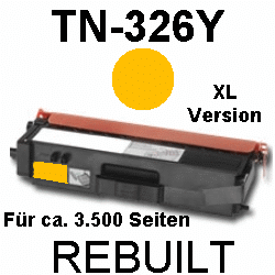 Toner-Patrone rebuilt Brother (TN-326Y) Yellow MFC L-8600CDW/8650CDW/8850CDW, DCP L-8400CDN/8450CDN, HL L-8250CDN/8300Series/8350CDW/8350CDWT Toner-Patrone rebuilt Brother (TN-326Y) Yellow MFC L-8600CDW/8650CDW/8850CDW, DCP L-8400CDN/8450CDN, HL L-8250CDN/8300Series/8350CDW/8350CDWT