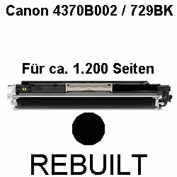 Toner-Patrone rebuilt Canon (729BK/4370B002), Black, I Sensys LBP-7000 Series/LBP-7010 C/LBP-7018 C,Lasershot LBP-7000 Series Toner-Patrone rebuilt Canon (729BK/4370B002), Black, I Sensys LBP-7000 Series/LBP-7010 C/LBP-7018 C,Lasershot LBP-7000 Series
