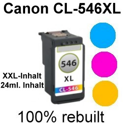 Drucker-Patrone rebuilt Canon (CL-546XL) Color, Pixma IP 2800 Series/IP 2850/MG 2400 Series/MG 2450/2455/MG 2500 Series/MG 2550/MG 2555/MG 2900 Series/MG 2950/MX 490 Series/MX 495 Drucker-Patrone rebuilt Canon (CL-546XL) Color, Pixma IP 2800 Series/IP 2850/MG 2400 Series/MG 2450/2455/MG 2500 Series/MG 2550/MG 2555/MG 2900 Series/MG 2950/MX 490 Series/MX 495
