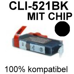 Drucker-Patrone kompatibel Canon (CLI-521BK) Black mit Chip Pixma IP-3600/4600/4600X/4700, Pixma MP-540/550/560/620/630/640/640R/980/990, Pixma MX-860/870 Drucker-Patrone kompatibel Canon (CLI-521BK) Black mit Chip Pixma IP-3600/4600/4600X/4700, Pixma MP-540/550/560/620/630/640/640R/980/990, Pixma MX-860/870