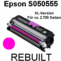 Toner-Patrone rebuilt Epson (C13S050555) Magenta für Epson Aculaser C-1600, CX-16/16DNF/16DTNF/16NF Toner-Patrone rebuilt Epson (C13S050555) Magenta für Epson Aculaser C-1600, CX-16/16DNF/16DTNF/16NF