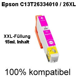 Drucker-Patrone kompatibel Epson (C13T26334010/26XL) Magenta Expression Premium XP-600/605/700/800 Drucker-Patrone kompatibel Epson (C13T26334010/26XL) Magenta Expression Premium XP-600/605/700/800