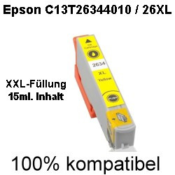 Drucker-Patrone kompatibel Epson (C13T26344010/26XL) Yellow Expression Premium XP-600/605/700/800 Drucker-Patrone kompatibel Epson (C13T26344010/26XL) Yellow Expression Premium XP-600/605/700/800