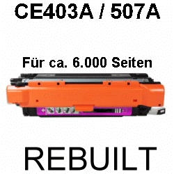 Toner-Patrone rebuilt HP (CE403A/507A) Magenta LaserJet Enterprise 500 Color M-551DN/551N/551XH/570DN/570DW/575C/575DN/575F
