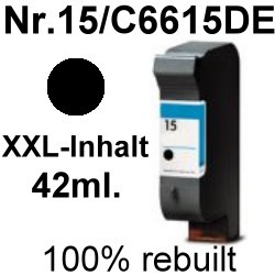 Drucker-Patrone rebuilt HP (Nr.15/C6615DE) Black HP DeskJet-810C/812C/816C/817C/825C/825CVR/840C/841C/842C/843C/845C/845CVR/916C/920C/920CVR/920CXI/940C/940CVR/3810/3816/3820/3820C/3822, HP PSC-500/700/720/750/760/950, HP Fax-1010/1230 Drucker-Patrone rebuilt HP (Nr.15/C6615DE) Black HP DeskJet-810C/812C/816C/817C/825C/825CVR/840C/841C/842C/843C/845C/845CVR/916C/920C/920CVR/920CXI/940C/940CVR/3810/3816/3820/3820C/3822, HP PSC-500/700/720/750/760/950, HP Fax-1010/1230