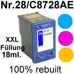 Drucker-Patrone rebuilt HP (NO.28/C8728AE) Color HP DeskJet-3320/3320V/3322/3325/3420/3425/3450/3520/3520V/3520W/3535/3550/3550V/3620/3645/36580/3650V/3651/3652/3740/3744/3745/3745V/3840/3845 Drucker-Patrone rebuilt HP (NO.28/C8728AE) Color HP DeskJet-3320/3320V/3322/3325/3420/3425/3450/3520/3520V/3520W/3535/3550/3550V/3620/3645/36580/3650V/3651/3652/3740/3744/3745/3745V/3840/3845
