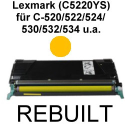 Toner-Patrone rebuilt Lexmark (C5220YS) Yellow Optra C520N/C522N/C524/C524DN/C524DTN/C524N/C530/C530DN/C532DN/C532N/C534DN/C534DTN/C534N Toner-Patrone rebuilt Lexmark (C5220YS) Yellow Optra C520N/C522N/C524/C524DN/C524DTN/C524N/C530/C530DN/C532DN/C532N/C534DN/C534DTN/C534N
