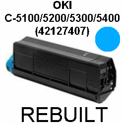 Toner-Patrone rebuilt Oki (42127407) Cyan C-5100/5200/5300/5400,C5100/C5200/C5300/C5400 Toner-Patrone rebuilt Oki (42127407) Cyan C-5100/5200/5300/5400,C5100/C5200/C5300/C5400