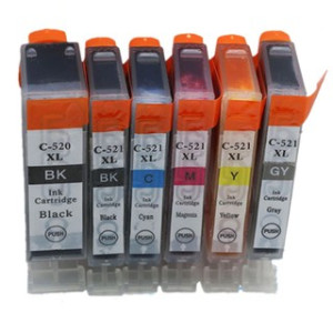 6-er Multipack Drucker-Patrone kompatibel Canon (PGI-520/CLI-521) BK/PBK/C/M/Y/GY 6-er Multipack Drucker-Patrone kompatibel Canon (PGI-520/CLI-521) BK/PBK/C/M/Y/GY
