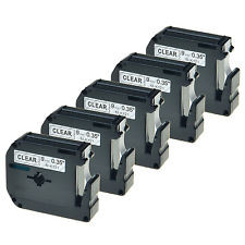 5 x Schriftband kompatible Brother MK121 (M-K121) P-Touch, Schwarz auf Clear, 9mm x 8m 5 x Schriftband kompatible Brother MK121 (M-K121) P-Touch, Schwarz auf Clear, 9mm x 8m