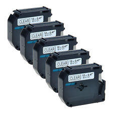 5 x Schriftband kompatible Brother MK131 (M-K131) P-Touch, Schwarz auf Clear, 12mm x 8m 5 x Schriftband kompatible Brother MK131 (M-K131) P-Touch, Schwarz auf Clear, 12mm x 8m
