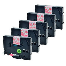 5 x kompatible Brother TZe-132, (TZ132) P-Touch, rot auf klar, 12mm x 8m, laminiert 5 x kompatible Brother TZe-132, (TZ132) P-Touch, rot auf klar, 12mm x 8m, laminiert