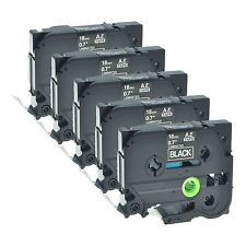 5 x kompatible Brother TZe-345, (TZ345) P-Touch, weiss auf schwarz, 18mm x 8m, laminiert 5 x kompatible Brother TZe-345, (TZ345) P-Touch, weiss auf schwarz, 18mm x 8m, laminiert