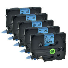 5 x kompatible Brother TZe-541, (TZ541) P-Touch, schwarz auf blau, 18mm x 8m, laminiert 5 x kompatible Brother TZe-541, (TZ541) P-Touch, schwarz auf blau, 18mm x 8m, laminiert