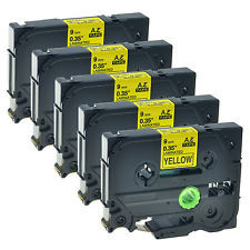 5 x kompatible Brother TZe-621, (TZ621) P-Touch, schwarz auf gelb, 9mm x 8m, laminiert 5 x kompatible Brother TZe-621, (TZ621) P-Touch, schwarz auf gelb, 9mm x 8m, laminiert
