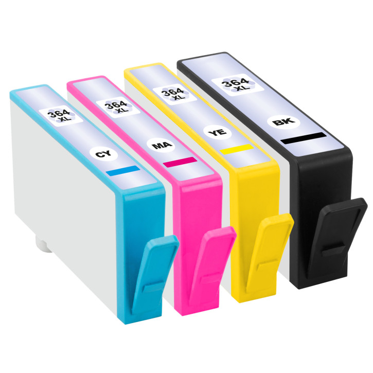 4-er Multipack Drucker-Patrone kompatibel HP (Nr.364XL) BK/C/M/Y