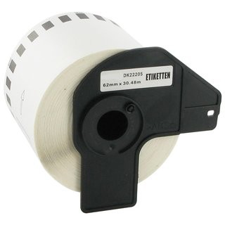 Universal-Etiketten Brother (DK-22205), 62mm x 30,48m, 1 Rolle - 30,48 Meter, weiss, permanent