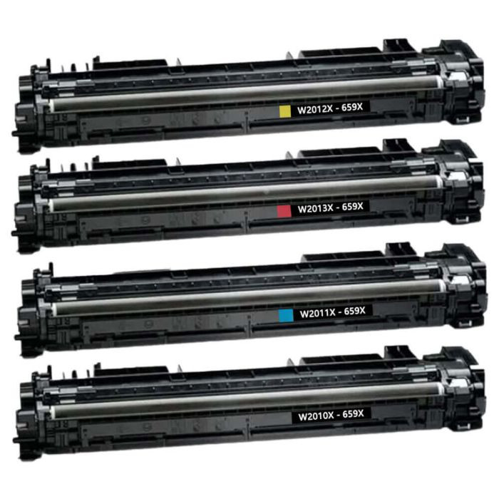 SET Toner-Patronen rebuilt (Mit neuestem CHIP) HP (W2010X/W2011X/W2012X/W2013X) (659X), Color LaserJet Enterprise MFP M770, M776, M856