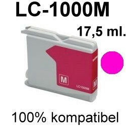 Drucker-Patrone kompatibel Brother (LC-1000M) Magenta MFC-240C/440CN/465CN/660CN/665CW/680CN/685CW/845CW/885CW/3360C/5460CN/5860CN, DCP-130C/330C/350C/353C/357C/535CN/540CN/560CN/680CN/750CW/770CW, Fax-1355/1360/1460/1560, Intellifax-1360/1860C/1960C/2480