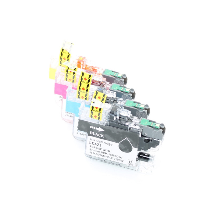 Multipack Drucker-Patronen kompatibel Brother (LC-421 VAL) BK+C+M+Y, Brother DCP-J 1050DW, 1140DW, MFC-J 1010DW