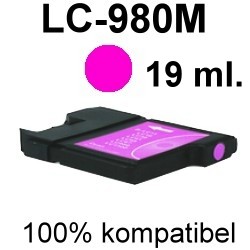 Drucker-Patrone kompatibel Brother (LC-980M) Magenta MFC-250C/255CW/290C/295CN/297C, DCP-145C/163C/165C/167C/195C/197C/365CN/373CW/375CW/377CW