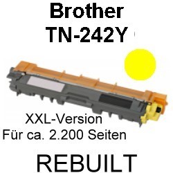 Toner-Patrone rebuilt Brother (TN-242Y) Yellow HL-3142CW/3152CDW/3172CDW, MFC-9142CDN/9332CDW/9342CDW, DCP-9022CDW