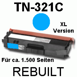 Toner-Patrone rebuilt Brother (TN-321C) Cyan MFC L-8600CDW/8650CDW/8850CDW, DCP L-8400CDN/8450CDN, HL L-8250CDN/8300Series/8350CDW/8350CDWT