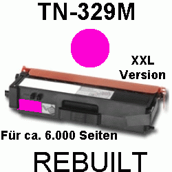 Toner-Patrone rebuilt Brother (TN-329M) Magenta, DCP L 8450 CDW/MFC L 8600 CDW/MFC L 8850 CDW