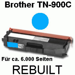 Toner-Patrone rebuilt Brother (TN-900C) Cyan,  HL L 9200 Cdwt/L 9300 Cdwtt/MFC L 9500 Series/MFC L 9550 CDW/MFC L 9550 Cdwt