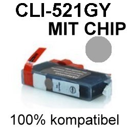 Drucker-Patrone kompatibel Canon (CLI-521GY) Grey mit Chip Pixma MP-980/990, MP980/MP990