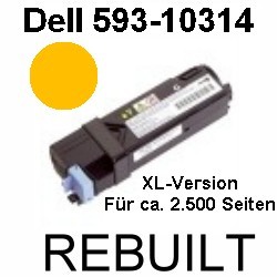 Toner-Patrone rebuilt Dell (593-10314) Yellow für Dell 2130CN/2135CN