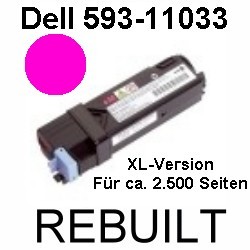 Toner-Patrone rebuilt Dell (593-11033) Magenta für Dell 2100Series/2150CDN/2150CN/2155CDN/2155CN