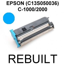 Toner-Patrone rebuilt Epson (C13S050036) Cyan Aculaser C1000/C1000N/C2000/C2000DT/C2000PS, C-1000/C-1000N/C-2000/C-2000DT/C-2000PS