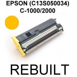 Toner-Patrone rebuilt Epson (C13S050034) Yellow Aculaser C1000/C1000N/C2000/C2000DT/C2000PS, C-1000/C-1000N/C-2000/C-2000DT/C-2000PS