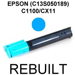 Toner-Patrone rebuilt Epson (C13S050189) Cyan Aculaser C1100/C1100N/C-1100/C-1100N/CX11N/CX11NF/CX11NFC/CX-11N/CX-11NF/CX-11NFC