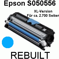 Toner-Patrone rebuilt Epson (C13S050556) Cyan für Epson Aculaser C-1600, CX-16/16DNF/16DTNF/16NF