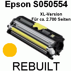 Toner-Patrone rebuilt Epson (C13S050554) Yellow für Epson Aculaser C-1600, CX-16/16DNF/16DTNF/16NF