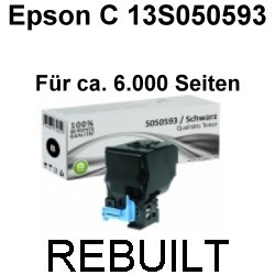 Toner-Patrone rebuilt Epson (C13S050593) Black, Aculaser C 3900/C 3900 DN/C 3900 DTN/C 3900 N/C 3900 Series/C 3900 TN/CX 37 DN/CX 37 DNF/CX 37 DTN/CX 37 Dtnf