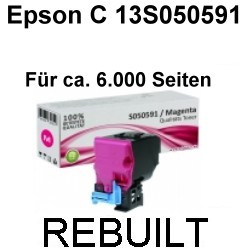 Toner-Patrone rebuilt Epson (C13S050591) Magenta, Aculaser C 3900/C 3900 DN/C 3900 DTN/C 3900 N/C 3900 Series/C 3900 TN/CX 37 DN/CX 37 DNF/CX 37 DTN/CX 37 Dtnf