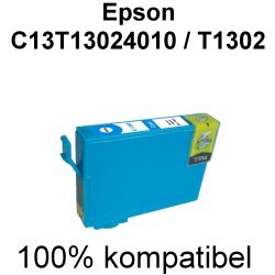 Drucker-Patrone kompatibel Epson (C13T13024010/T1302) Cyan Stylus Office B42/BX-525WD/535WD/625FWD/630FW/635FWD/925FWD/935FWD, SX-525WD/535WD/620FW, Workforce WF-3010DW/3520DWF/3530DTWF/3540DTWF/7015/7515/7525