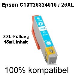Drucker-Patrone kompatibel Epson (C13T26324010/26XL) Cyan Expression Premium XP-600/605/700/800