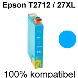 Drucker-Patrone kompatibel Epson (T2712/27XL) Cyan Epson Workface WF3600 Series, WF3620DWF, WF3620WF, WF3640DTWF, WF7110DTW, WF7600 Series, WF7610DWF, WF7620DTWF