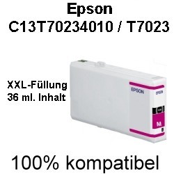 Drucker-Patrone kompatibel Epson (C13T70234010/T7023) Magenta Workforce Pro WP-4015DN/4025DW/4095DN/4515DN/4525DNF/4535DWF/4545DTWF/4595DNF