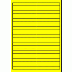 Papier-Etiketten, 97x11 mm, gelb, 2500 Etiketten, 50 Blatt A4 / Pack