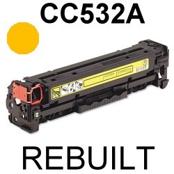 Toner-Patrone rebuilt HP (CC532A/304A) Yellow ColorLaserJet CM-2320/CM-2720,CP2020/CP2024/CP2024DN/CP2025/CP2025DN/CP2025N/CP2025X/CP2026/CP2026DN/CP2026N/CP2027/CP2027DN/CP2027N