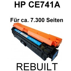 Toner-Patrone rebuilt HP (CE741A / 307A) Cyan HP Color LaserJet: CP 5200 Series, CP 5220 Series, CP 5225, CP 5225 DN, CP 5225 N, CP 5225 XH, Professional CP 5200 Series, Professional CP 5225, Professional CP 5225 DN, Professional CP 5225 N