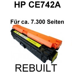 Toner-Patrone rebuilt HP (CE742A / 307A) Yellow HP Color LaserJet: CP 5200 Series, CP 5220 Series, CP 5225, CP 5225 DN, CP 5225 N, CP 5225 XH, Professional CP 5200 Series, Professional CP 5225, Professional CP 5225 DN, Professional CP 5225 N