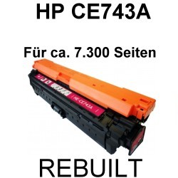 Toner-Patrone rebuilt HP (CE743A / 307A) Magenta HP Color LaserJet: CP 5200 Series, CP 5220 Series, CP 5225, CP 5225 DN, CP 5225 N, CP 5225 XH, Professional CP 5200 Series, Professional CP 5225, Professional CP 5225 DN, Professional CP 5225 N