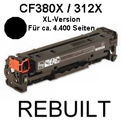 Toner-Patrone rebuilt HP (CF380X/312X) Black Color LaserJet Pro MFP M-470Series/476DN/476DW/476NW